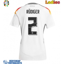 Germany Antonio Rudiger #2 Replica Home Shirt Ladies Euro 2024 Short Sleeve
